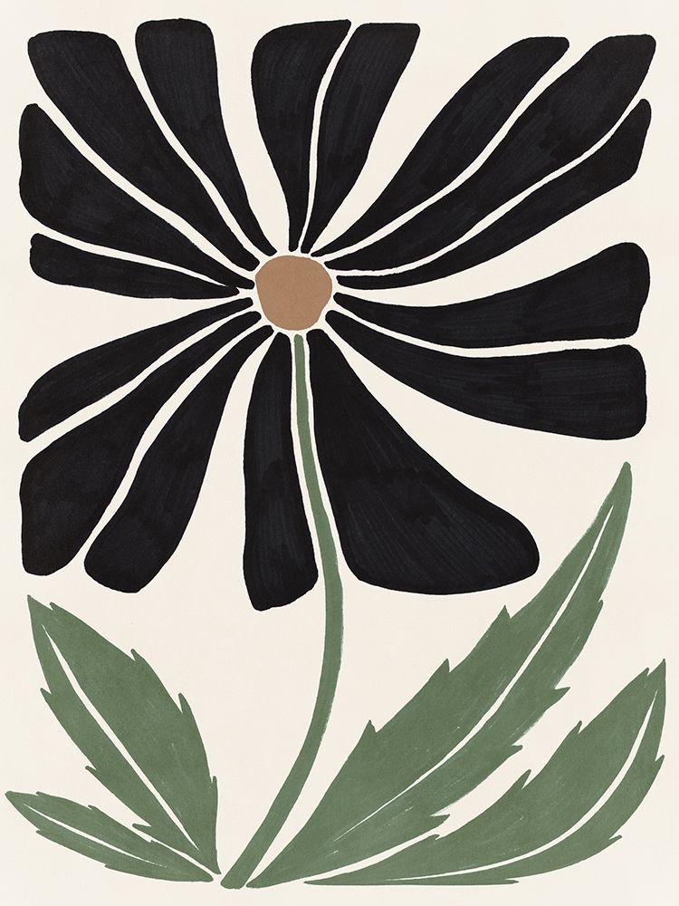 Bold Black Petal Bloom I art print by Aria K for $57.95 CAD
