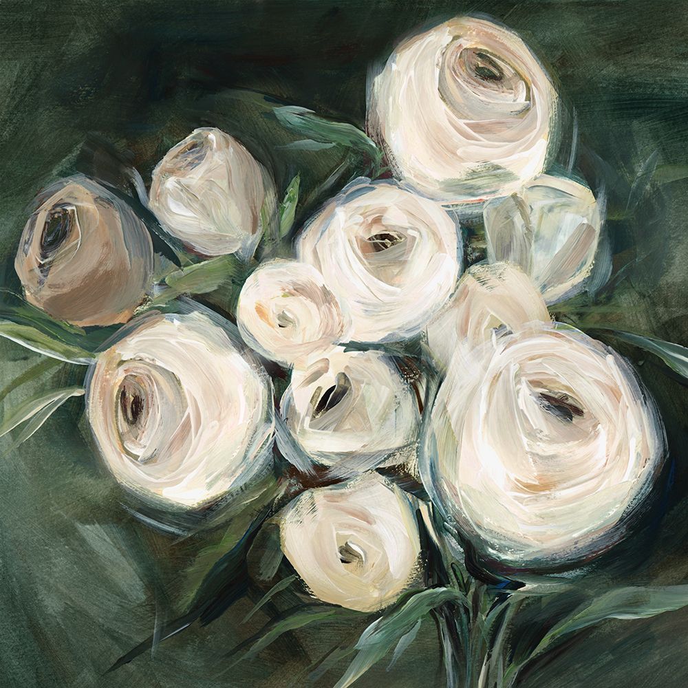 White Roses in Gentle Whirlwind art print by Aria K for $57.95 CAD