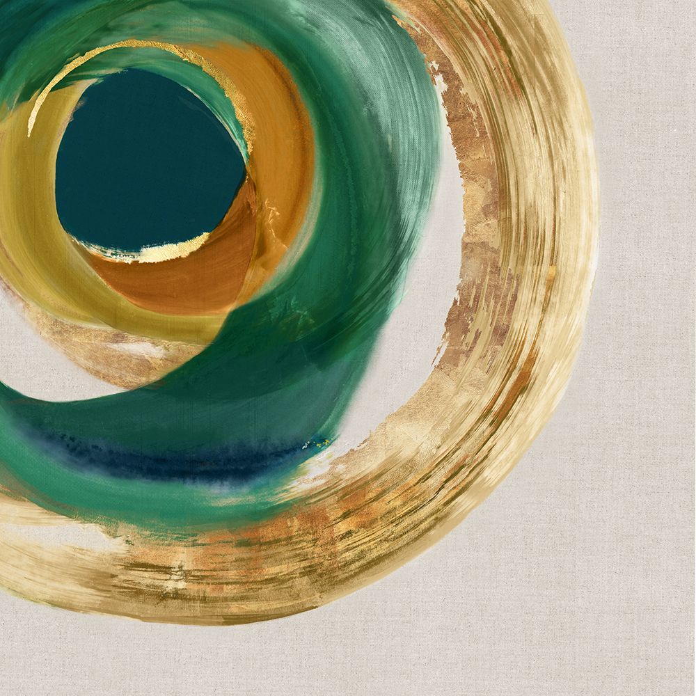 Green Metalic Circle I art print by Emma Peal for $57.95 CAD