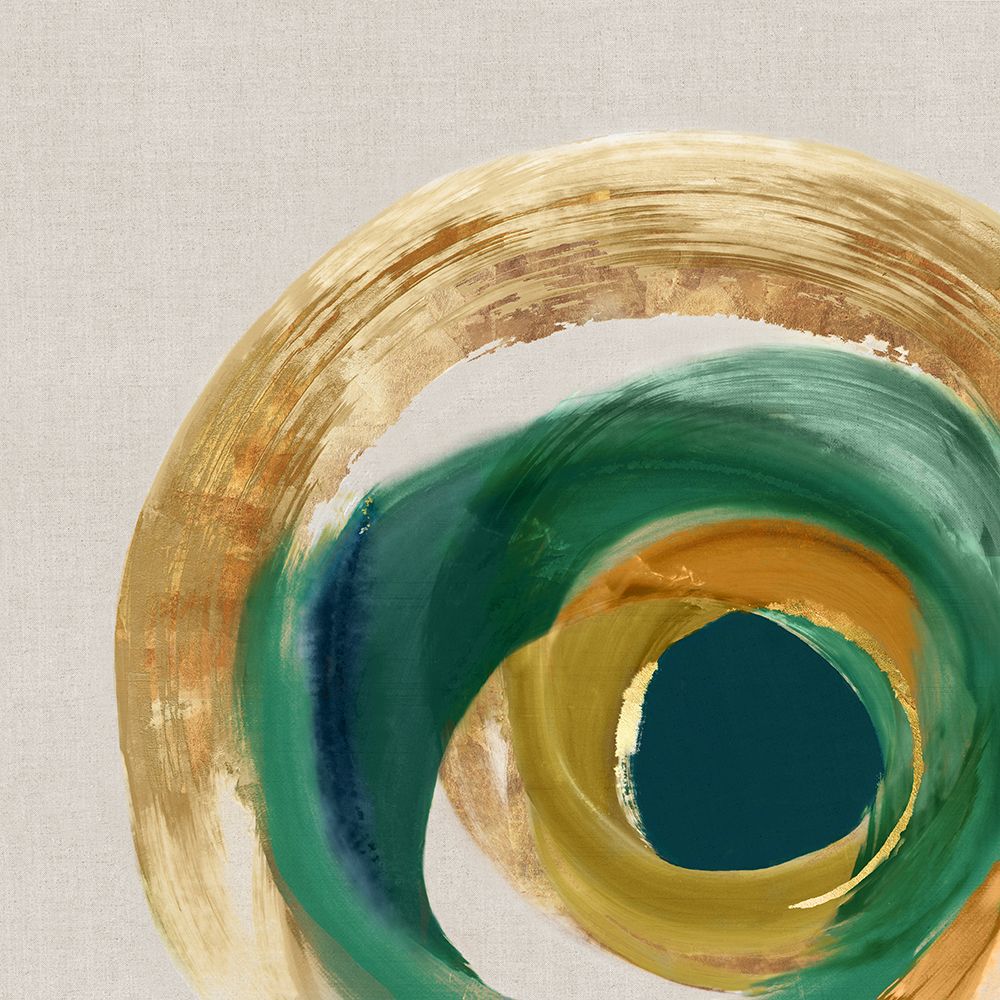 Green Metalic Circle II art print by Emma Peal for $57.95 CAD