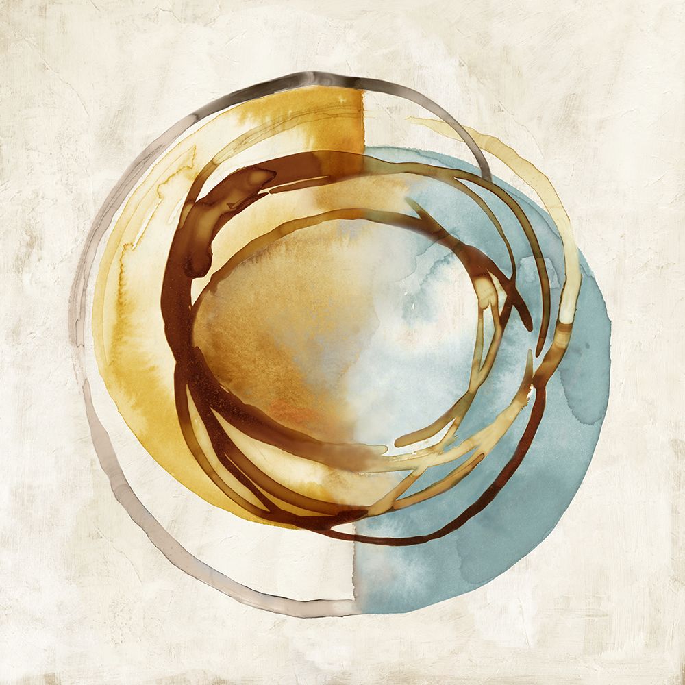 Yellow and Blue Circle art print by Emma Peal for $57.95 CAD