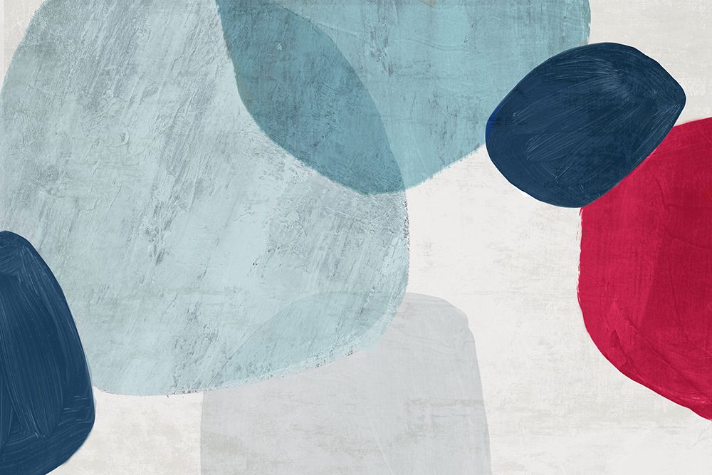 Red and Blue Pebbles II art print by Emma Peal for $57.95 CAD