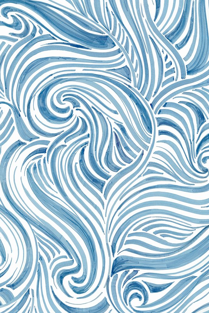 Blue Sea Scrolls art print by Emma Peal for $57.95 CAD