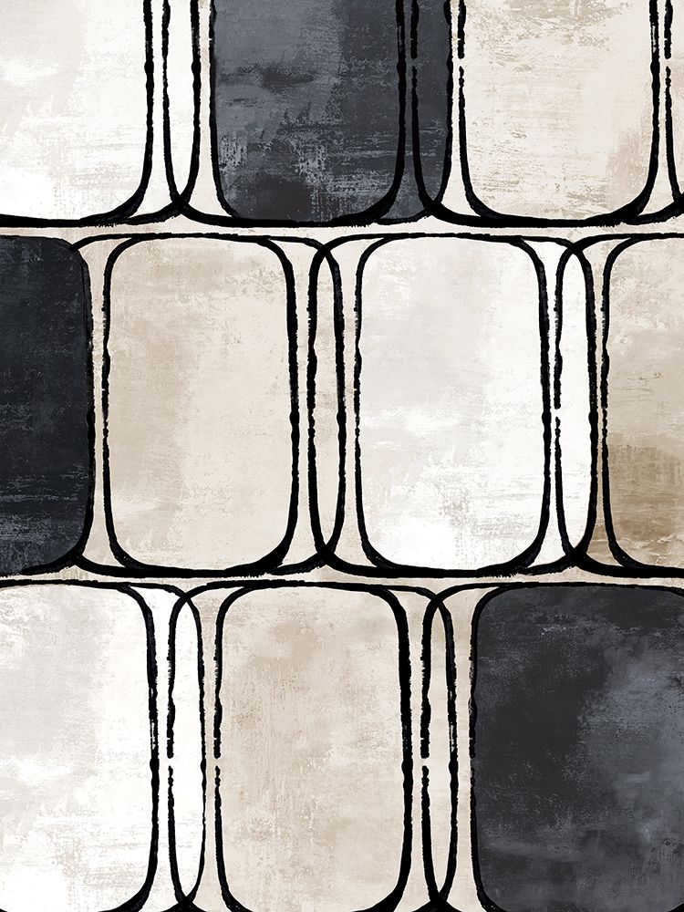 Muted Grid of Rounded Rectangles art print by Emma Peal for $57.95 CAD