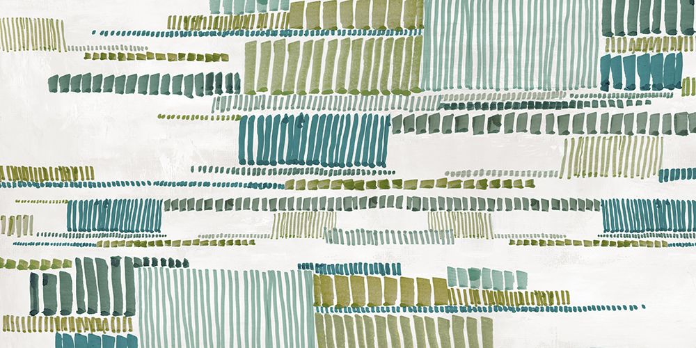 Rhythmic Patterns in Blue and Green art print by Emma Peal for $57.95 CAD