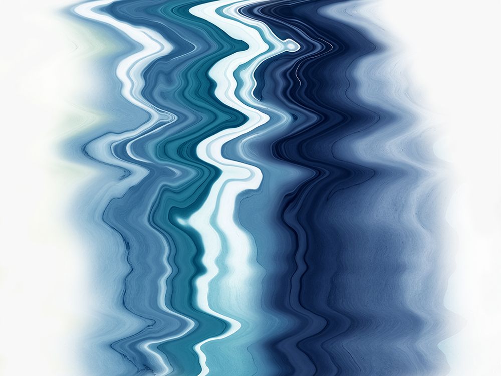 Rippled Shades of Blue and White art print by Emma Peal for $57.95 CAD
