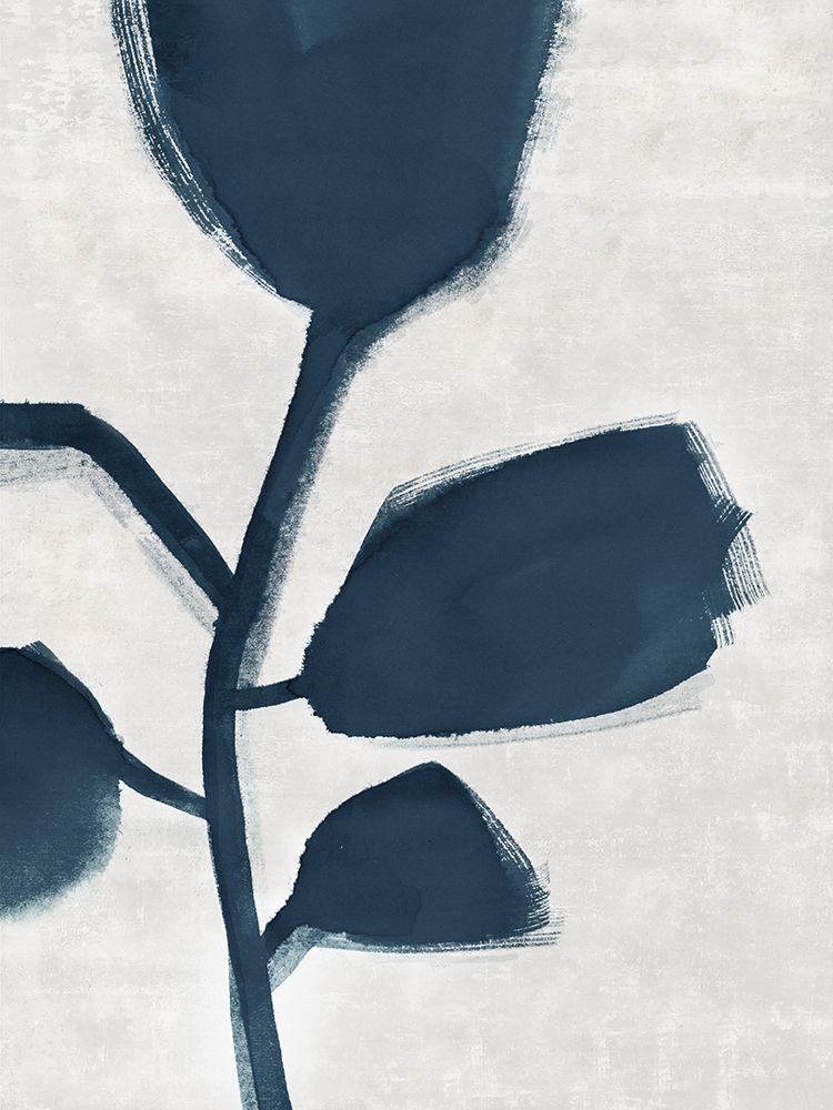 Blue Silhouette of Abstract Flora art print by Emma Peal for $57.95 CAD