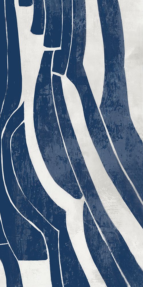Curved Patterns in Blue and White II art print by Emma Peal for $57.95 CAD