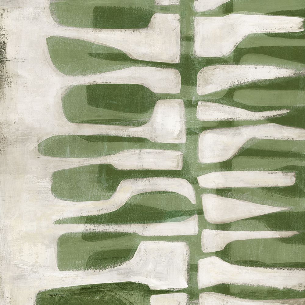 Green and White Abstract Pathways art print by Emma Peal for $57.95 CAD