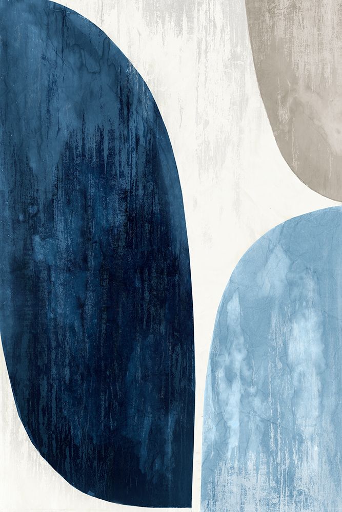 Curved Forms in Tranquil Blues I art print by Emma Peal for $57.95 CAD