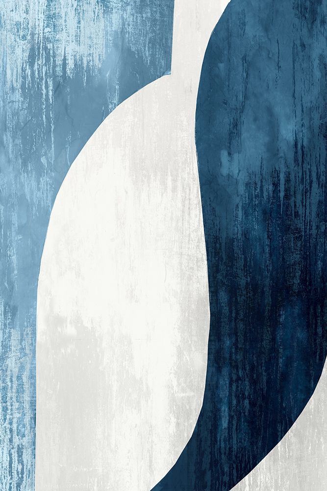 Curved Forms in Tranquil Blues II art print by Emma Peal for $57.95 CAD
