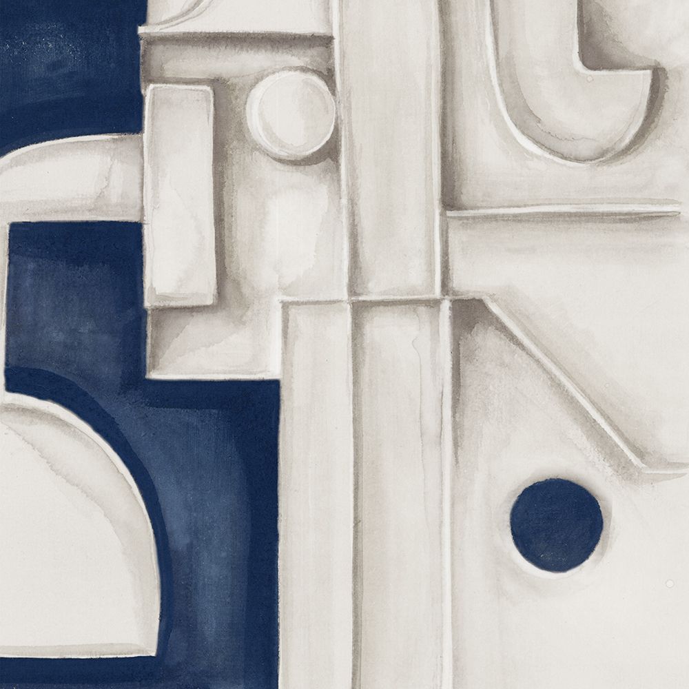 Geometric Harmony in Blue and White I art print by Emma Peal for $57.95 CAD