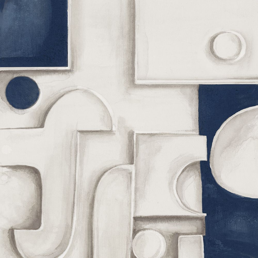 Geometric Harmony in Blue and White II art print by Emma Peal for $57.95 CAD