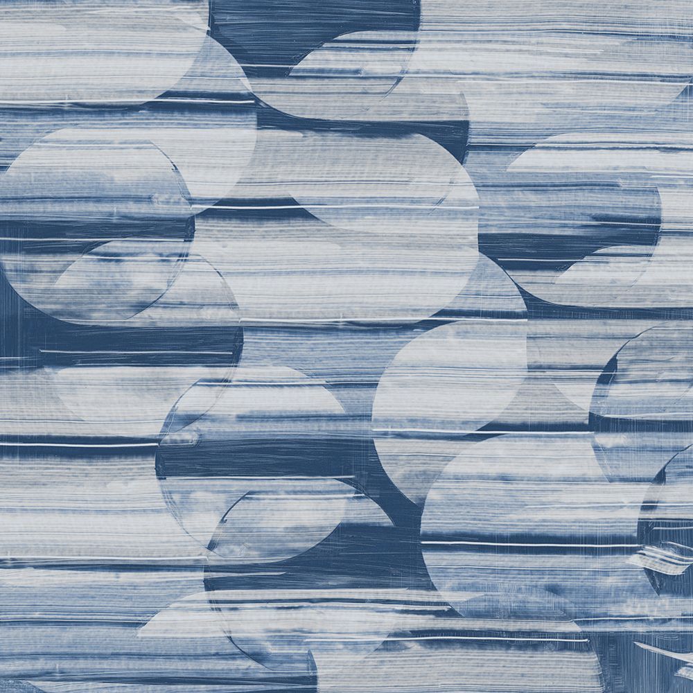 Blue Waves and Circular Patterns art print by Emma Peal for $57.95 CAD