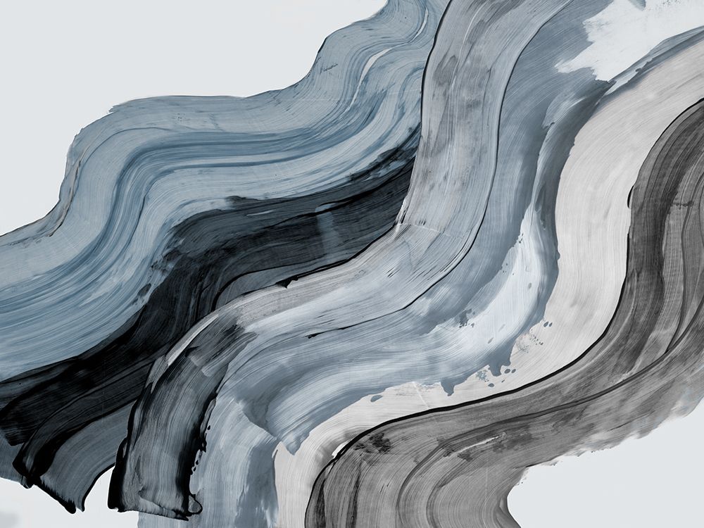 Flowing Grayscale Waves art print by Emma Peal for $57.95 CAD