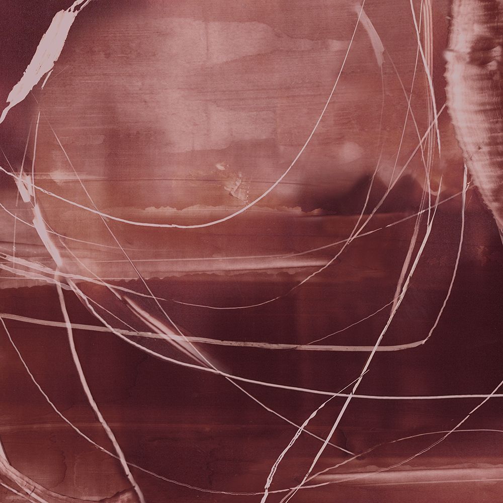 Curved Lines on Maroon Canvas II art print by Emma Peal for $57.95 CAD