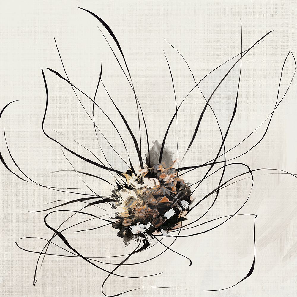 Golden Line Flower I art print by Alex Black for $57.95 CAD
