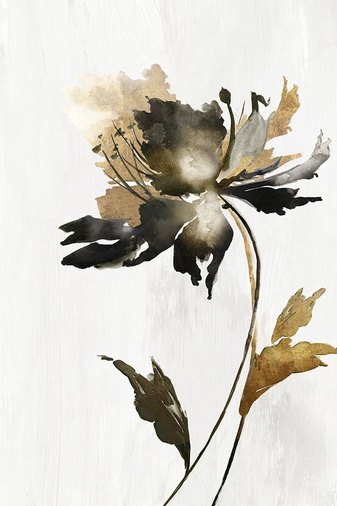 Black and Gold Floral art print by Alex Black for $57.95 CAD