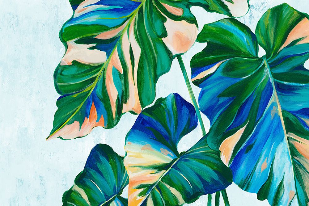 Blue Tropical Leaves I art print by Alex Black for $57.95 CAD