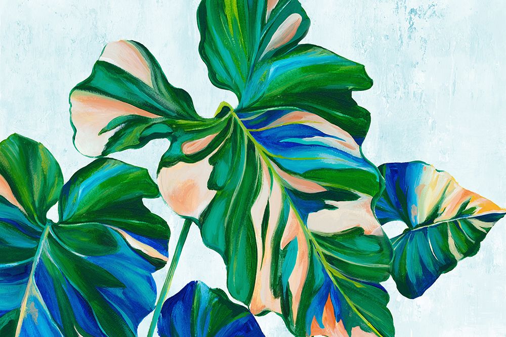 Blue Tropical Leaves II art print by Alex Black for $57.95 CAD