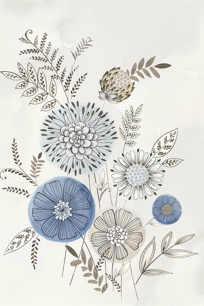 Modern Blue Bouquet II art print by Alex Black for $57.95 CAD