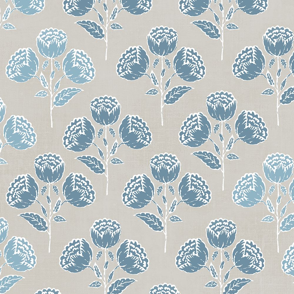 Blue Floral Pattern on Neutral Background art print by Alex Black for $57.95 CAD