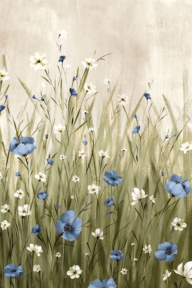 Blue Blossoms in Gentle Meadow art print by Alex Black for $57.95 CAD