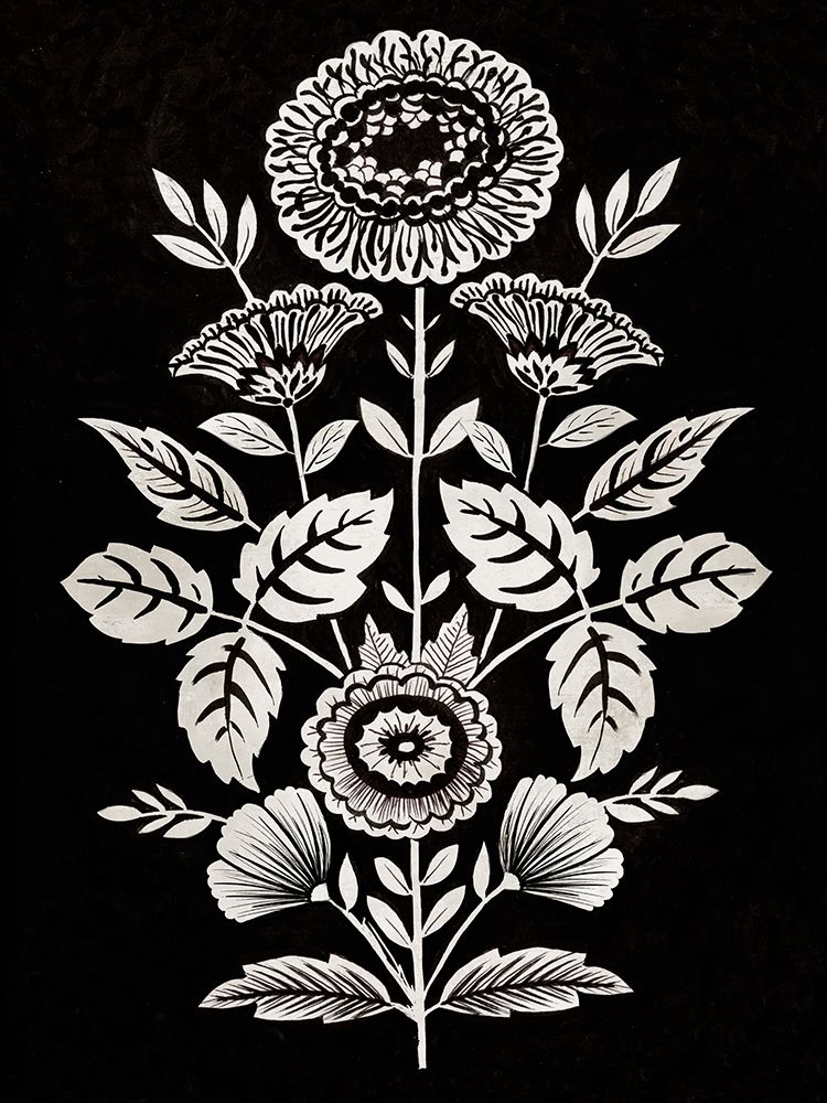 Black and White Floral Harmony art print by Alex Black for $57.95 CAD