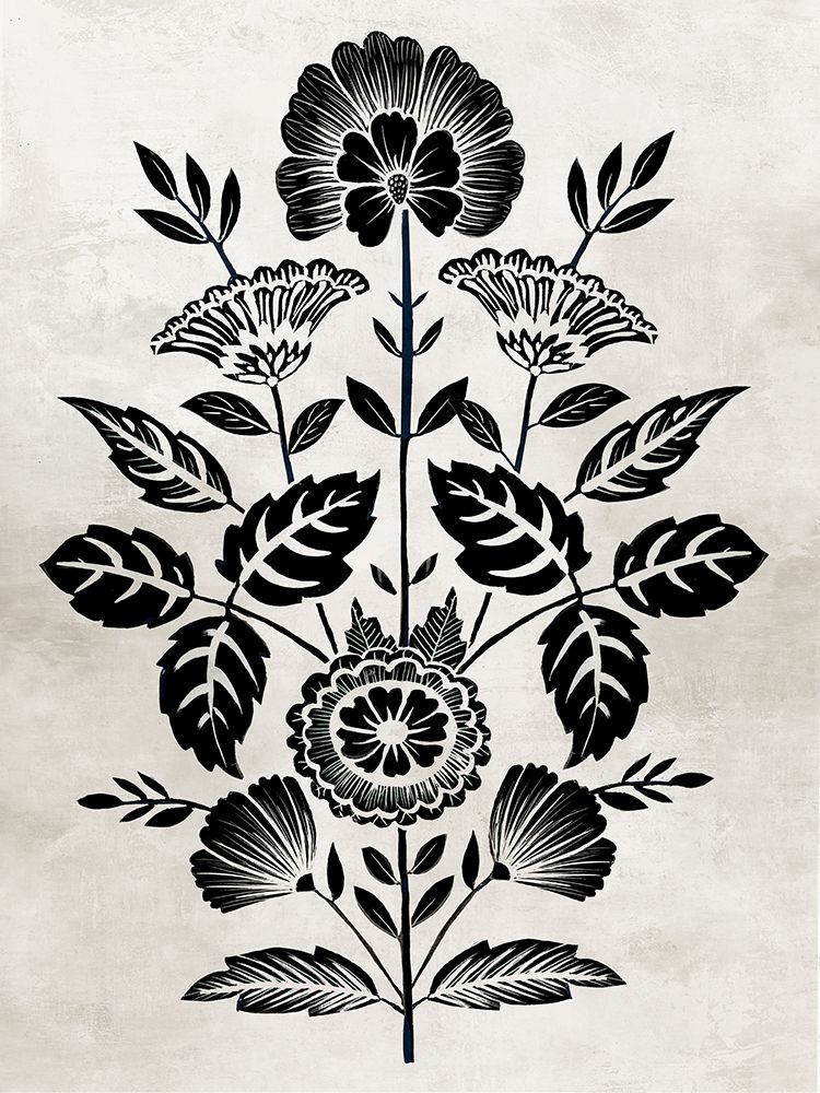 Floral Silhouette on Textured Canvas art print by Alex Black for $57.95 CAD
