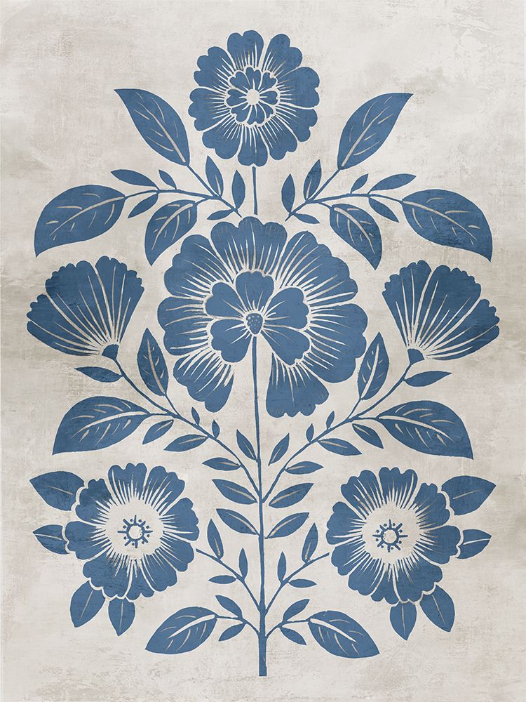 Blue Floral Harmony art print by Alex Black for $57.95 CAD