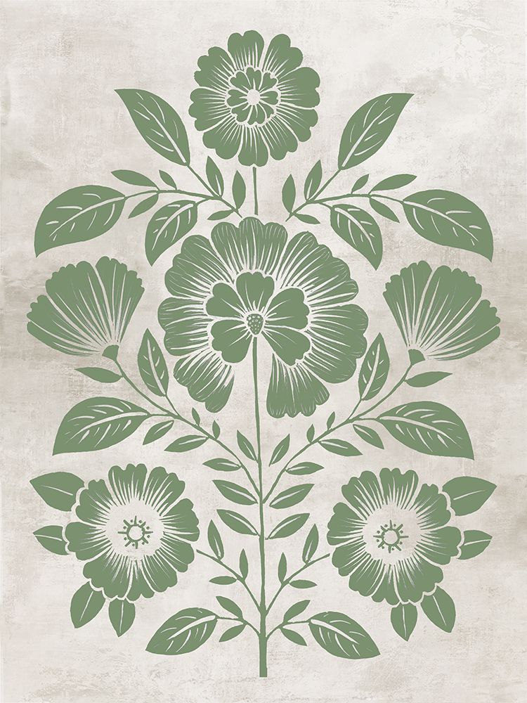 Floral Harmony in Green Tones art print by Alex Black for $57.95 CAD