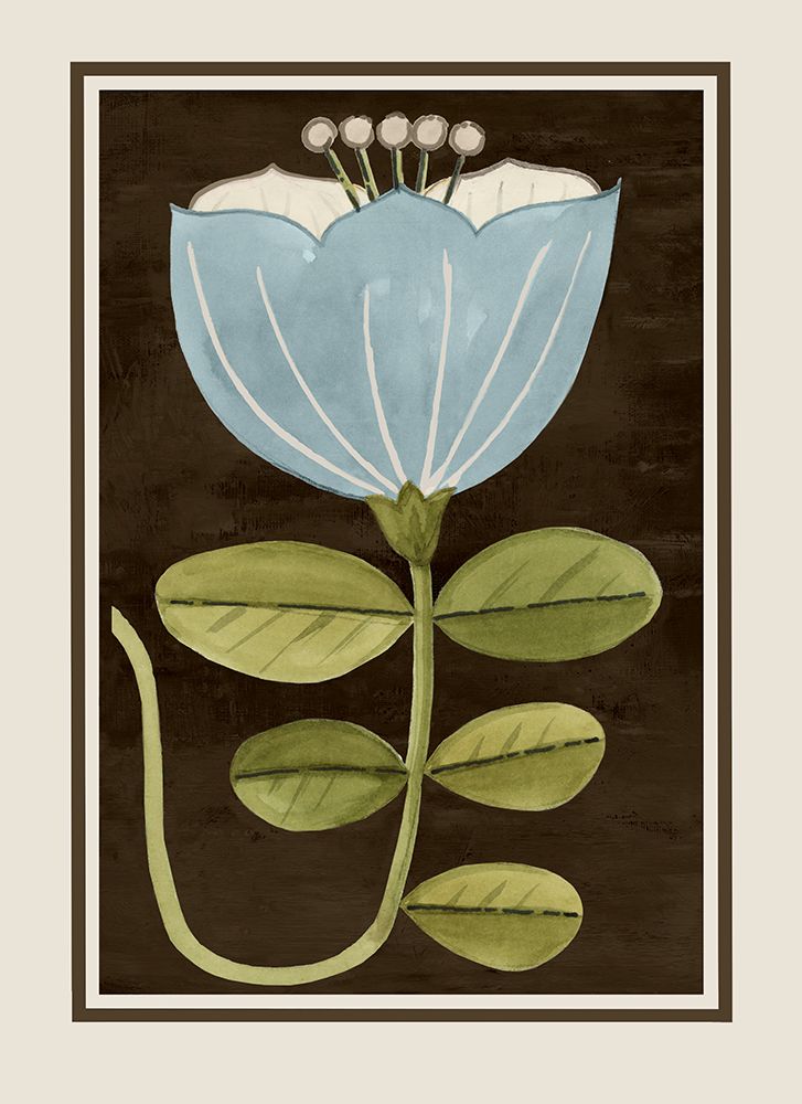 Blue Blossom on Brown Background art print by Alex Black for $57.95 CAD