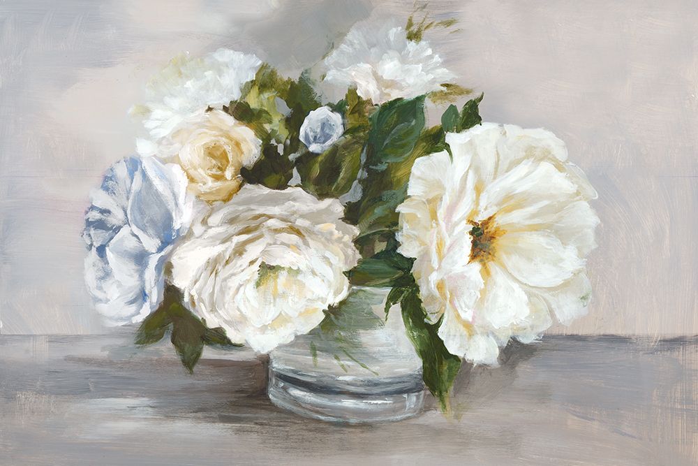 White Roses in Glass Vase art print by Alex Black for $57.95 CAD