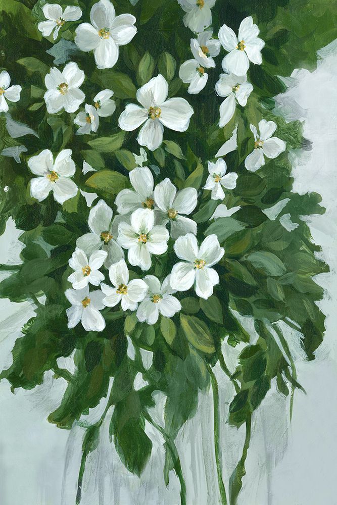 White Blossoms on Lush Green I art print by Alex Black for $57.95 CAD