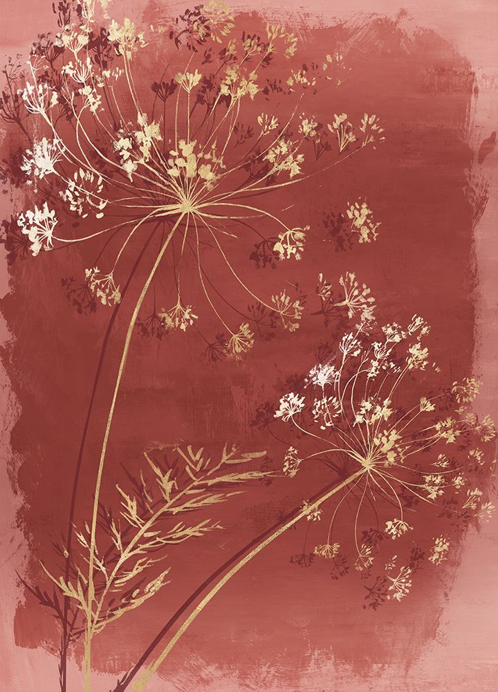 Golden Blossoms Against Earthy Canvas II art print by Alex Black for $57.95 CAD