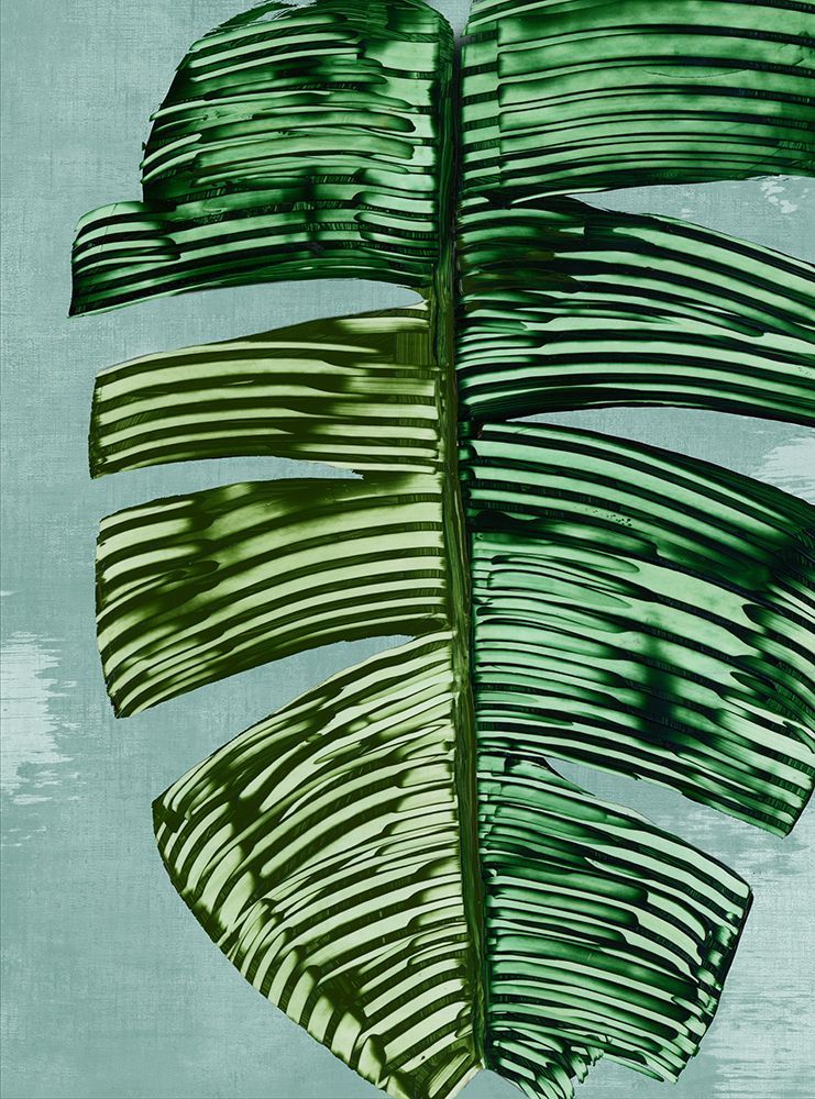 Leafy Green on Textured Blue I art print by Alex Black for $57.95 CAD