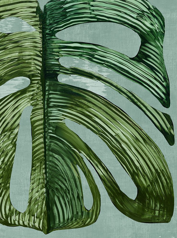 Leafy Green on Textured Blue III art print by Alex Black for $57.95 CAD