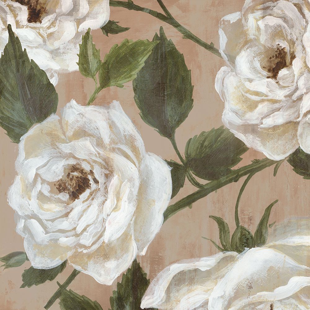 White Roses on Beige II art print by Alex Black for $57.95 CAD