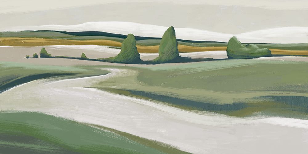 Peaceful Green Land art print by Jacob Q for $57.95 CAD