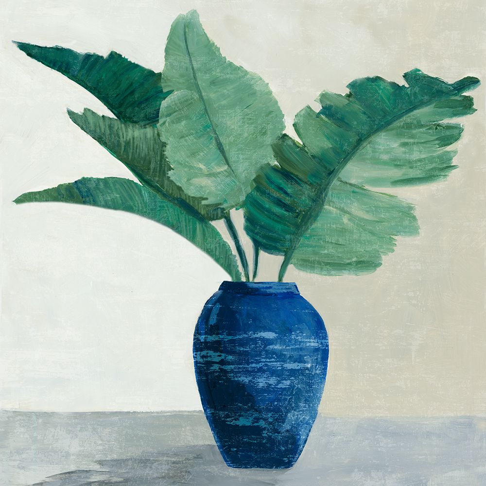 Blue Palm Vase art print by Jacob Q for $57.95 CAD