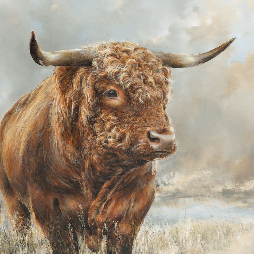 Wild Filed Bull art print by Dina Perejogina for $57.95 CAD