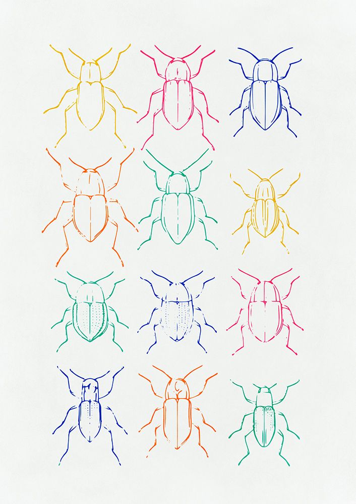 Neon Insects art print by Sarah Leonard for $57.95 CAD