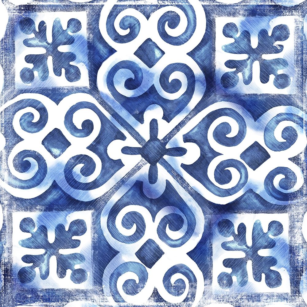 Blue Mosaic Tile I art print by Eva Watts for $57.95 CAD