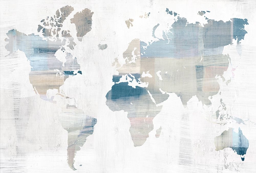 World Travelers Map Blue Version art print by Isabelle Z for $57.95 CAD
