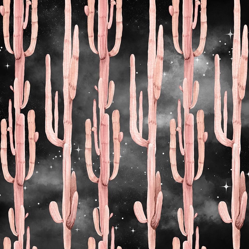 Coral Cactus Nights Pattern art print by Nature Magick for $57.95 CAD