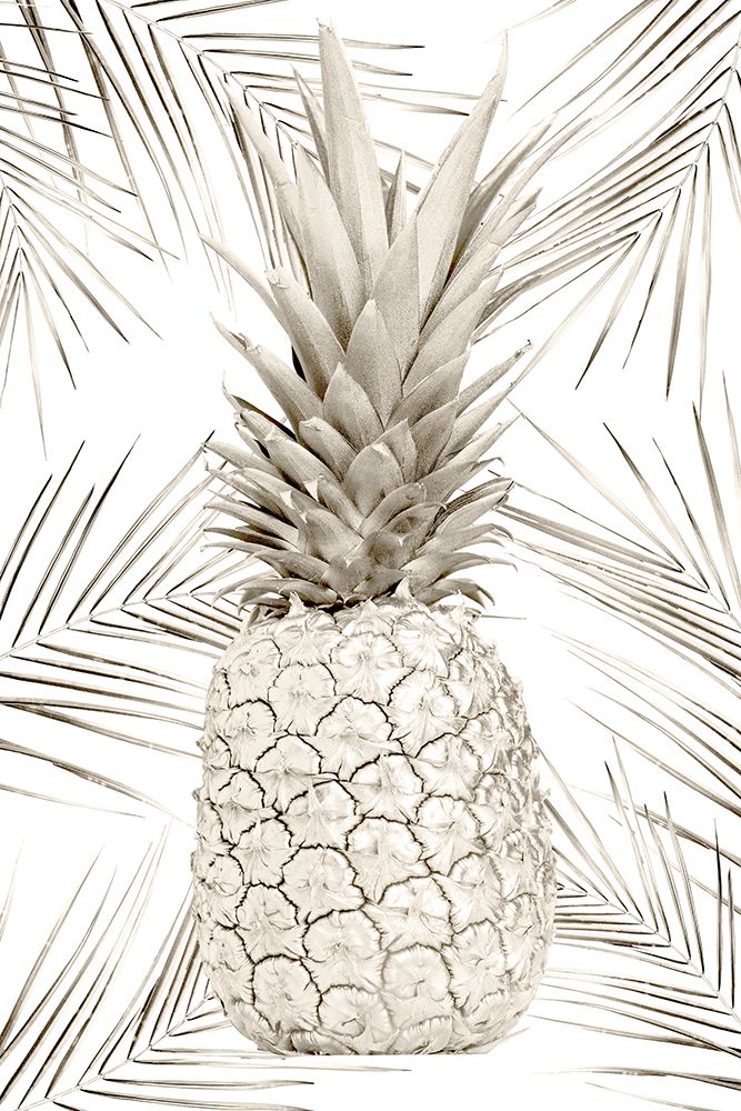 White Gold Pineapple Palm Leaves art print by Nature Magick for $57.95 CAD