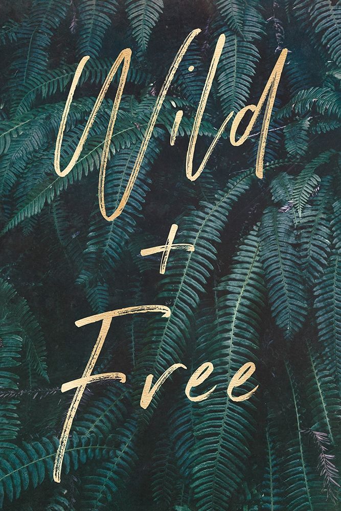 Wild And Free Gold and Green Ferns Portrait art print by Nature Magick for $57.95 CAD