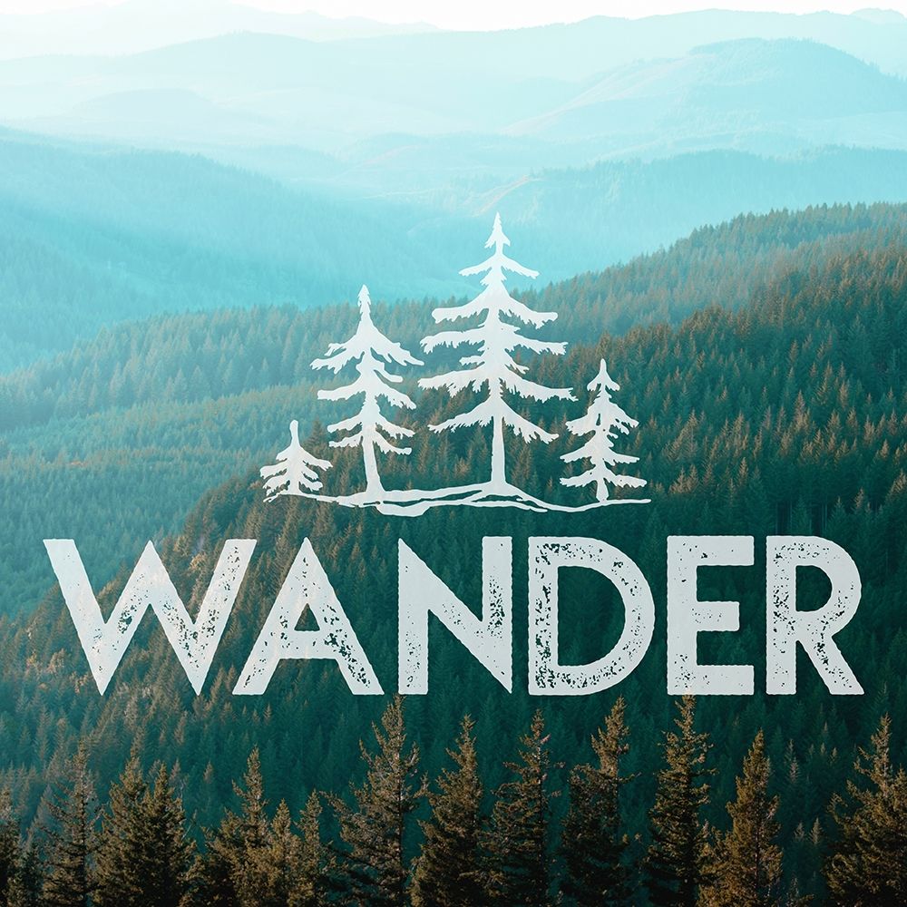 Wander Forest Quote Turquoise Vintage Valley Woods art print by Nature Magick for $57.95 CAD