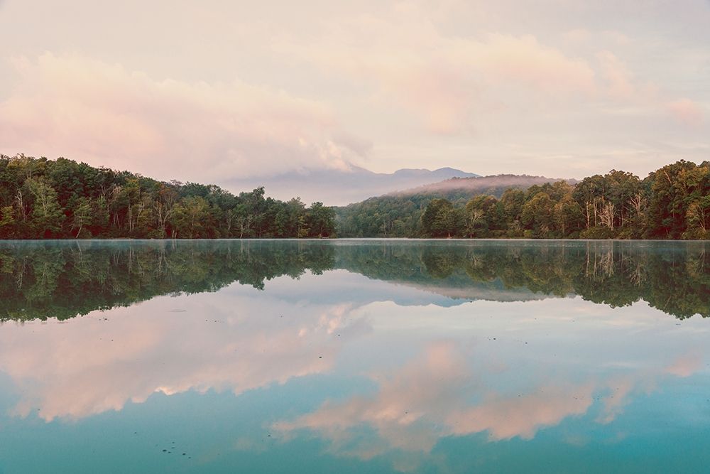 Turquoise Lake Summer Mountain Sunrise Pastel Sky art print by Nature Magick for $57.95 CAD