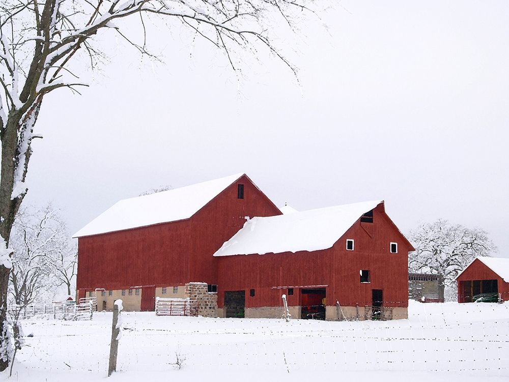 Red Winter Barn art print by Gerry Wilson for $57.95 CAD